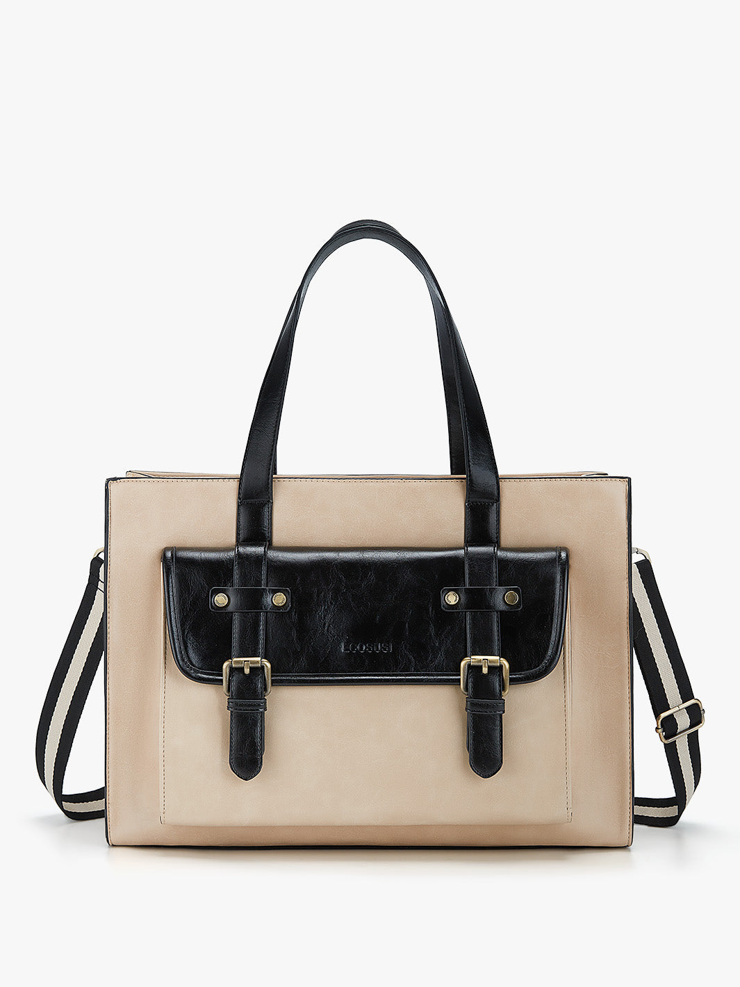 Olivia's Classic PU Leather Handbag for 13-15.6 Inch Laptop Tote