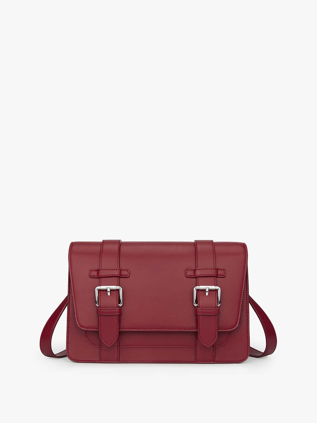 Small Leather Crossbody Bag with Vintage Design - Ecosusi Red Bag
#color_red
