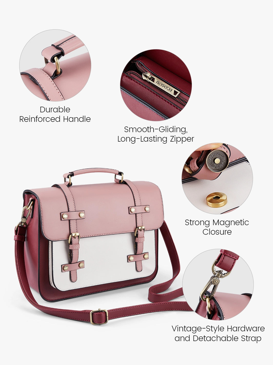 Sombre Mini Crossbody Vintage Briefcase