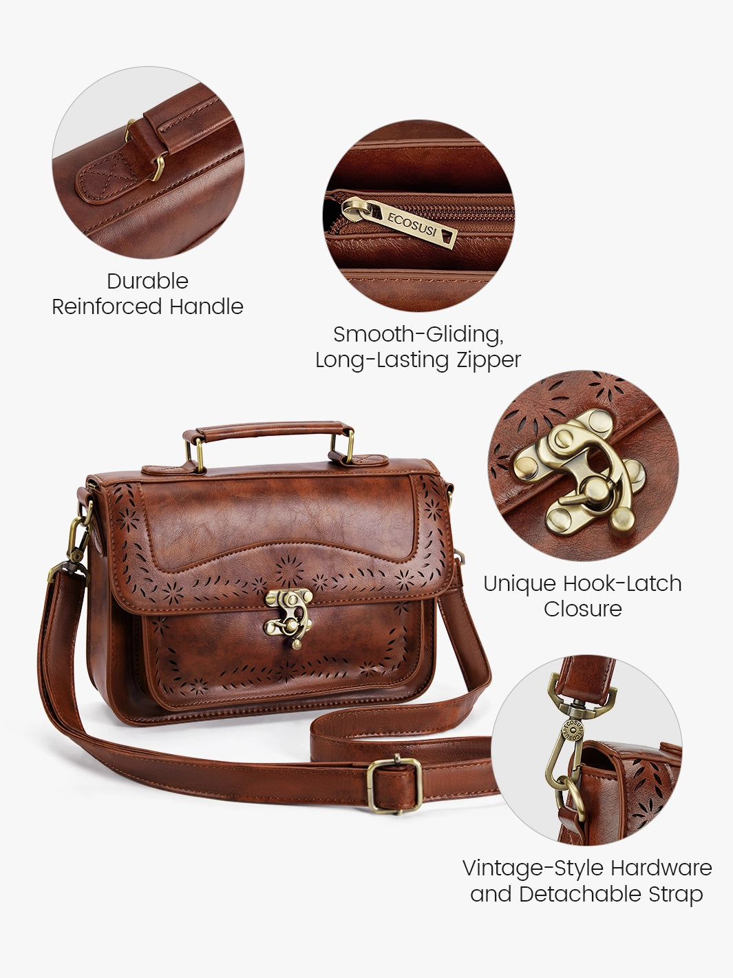 Women's Perforated Messenger Bag