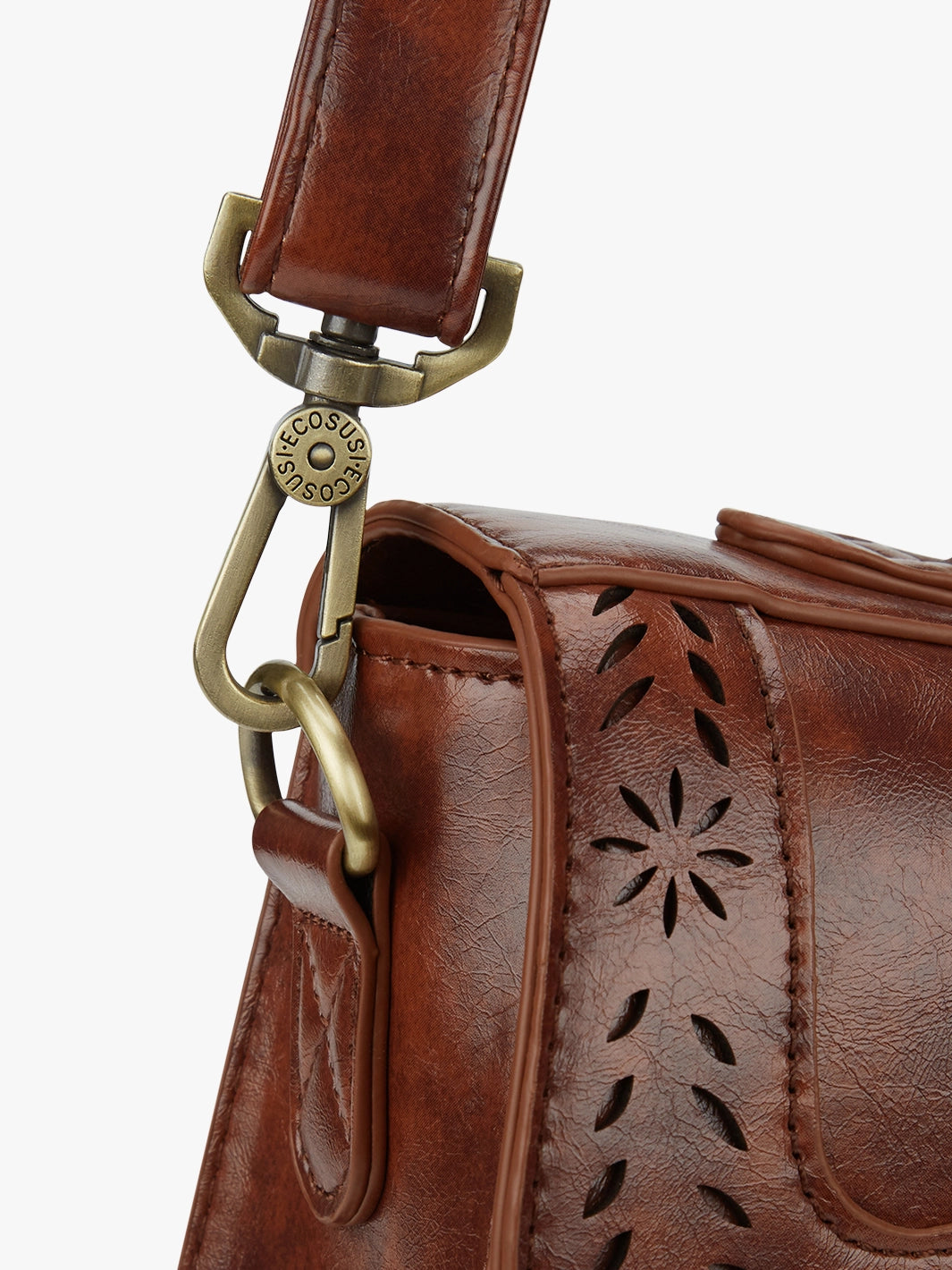 Women's Perforated Messenger Bag