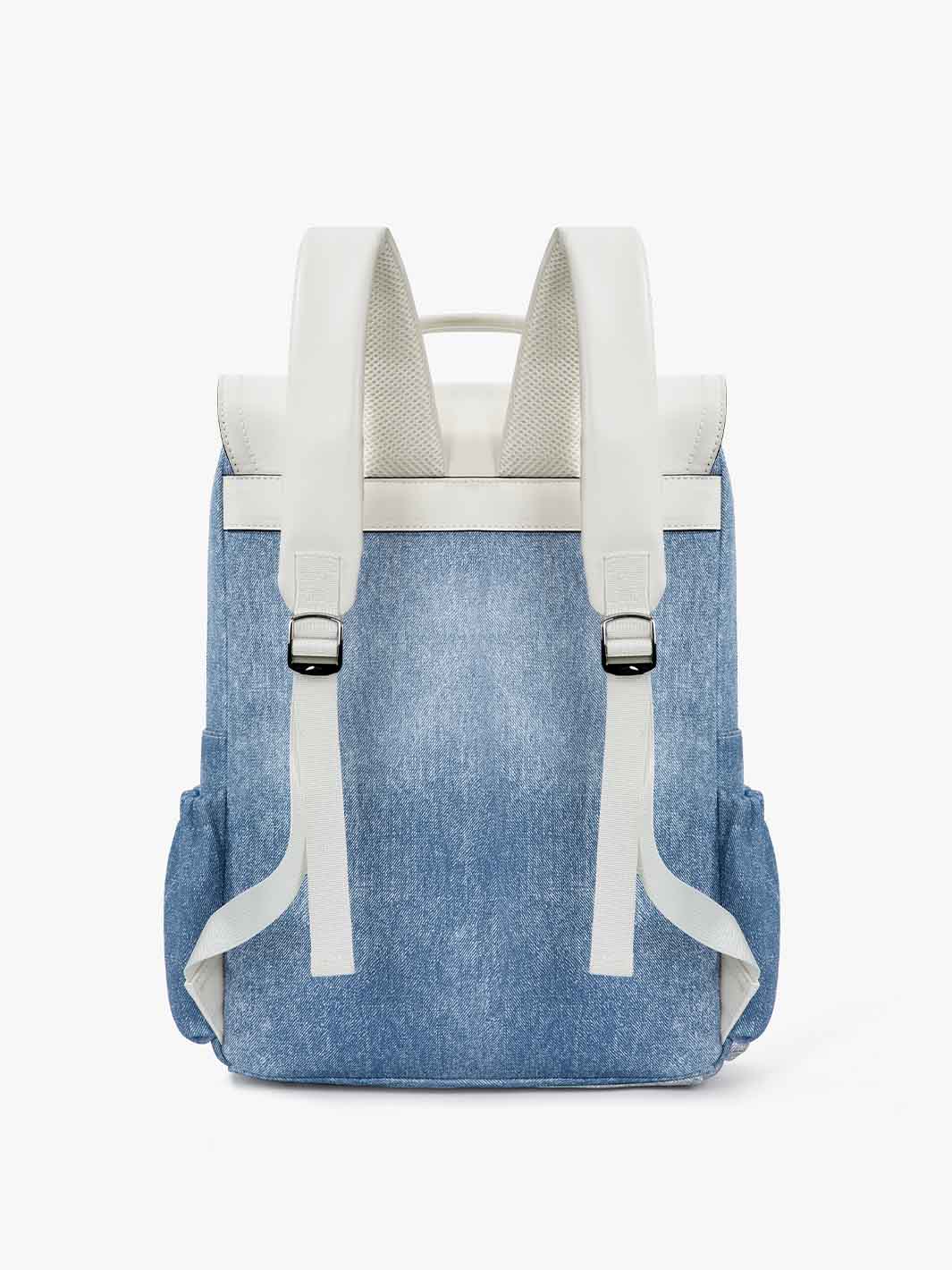 Denim-Inspired PU Fabric 15.6-Inch Backpack