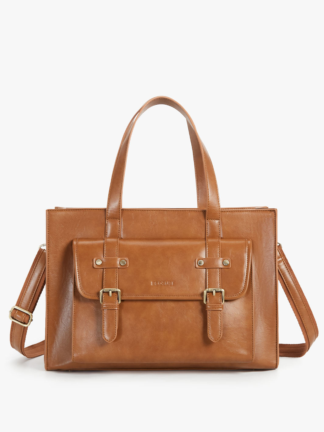 Olivia's Classic PU Leather Handbag for 13-15.6 Inch Laptop Tote